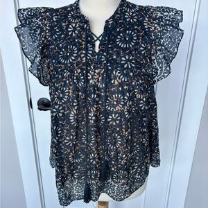 Ulla Johnson Opal Flutter Sleeve Top, 8